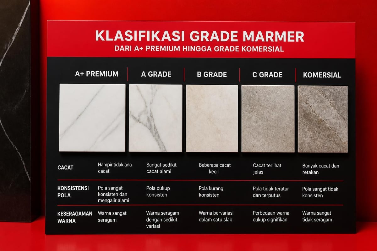 Sistem grading marmer berdasarkan kualitas