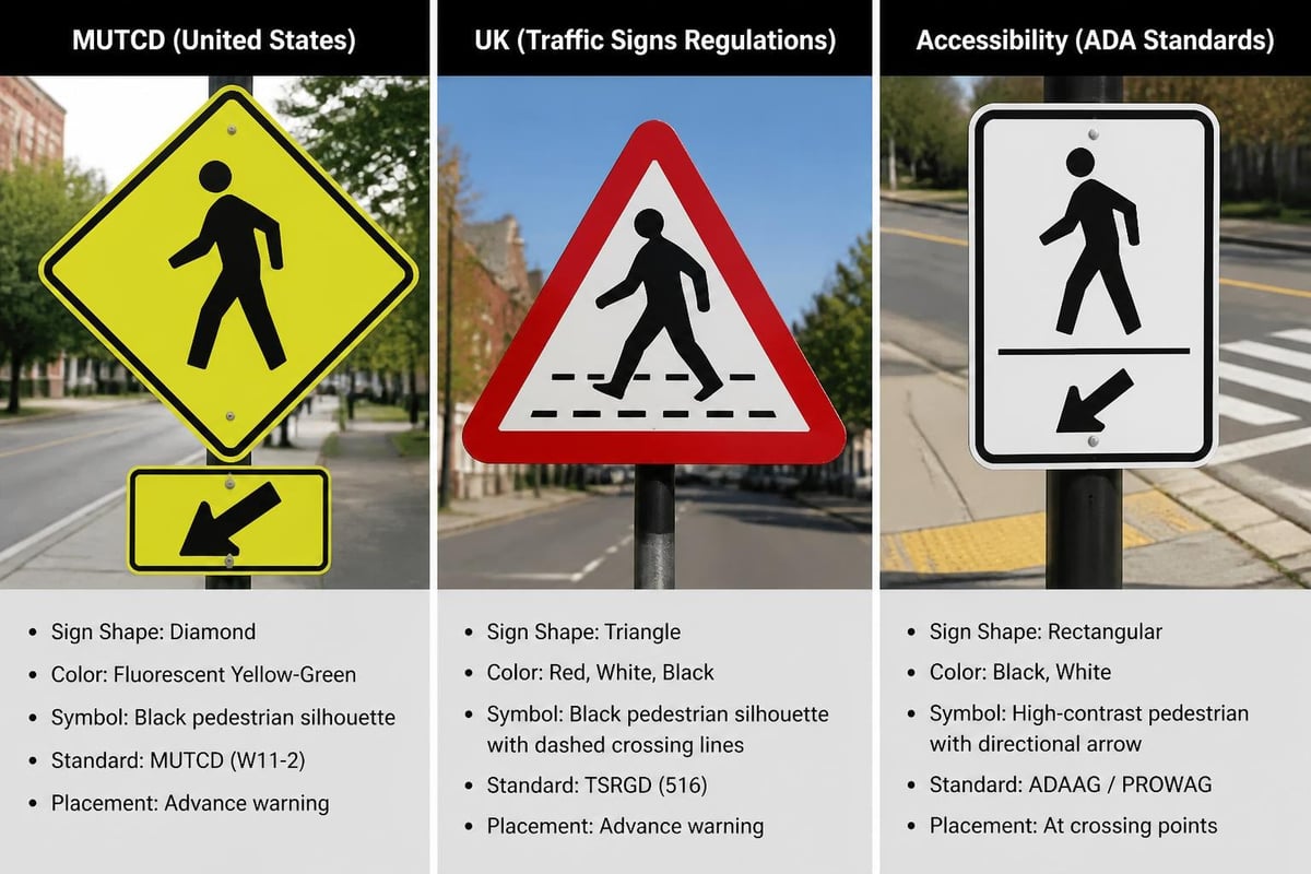Pedestrian crossing sign standards