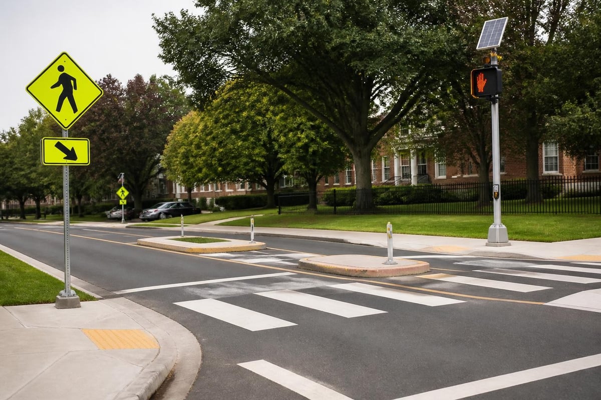 Complete pedestrian crossing system