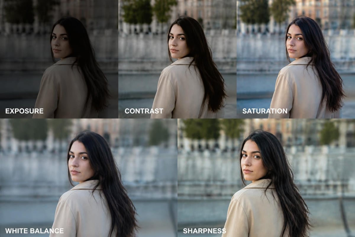 Core photo editing adjustments