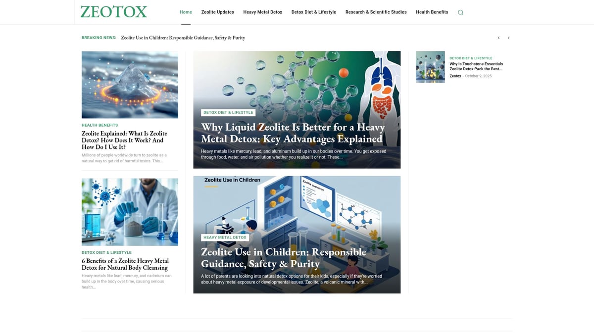 Natural Detox for Heavy Metals: The Essential 2025 Guide - Zeotox: Science-Backed Zeolite Detox Guidance