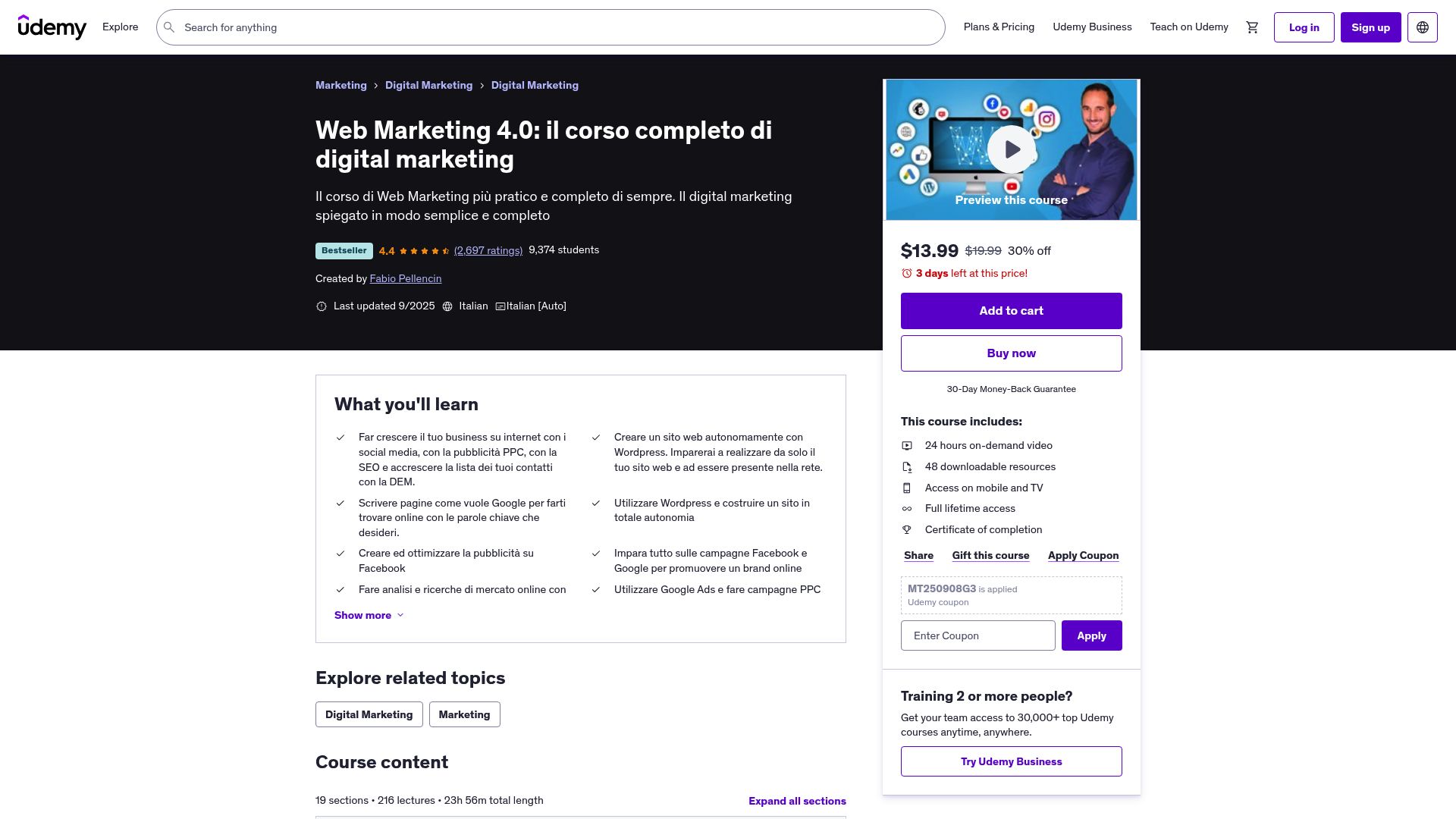 7 Migliori Corsi Di Web Marketing Da Seguire Nel 2025 - Udemy – Web Marketing Corso Completo