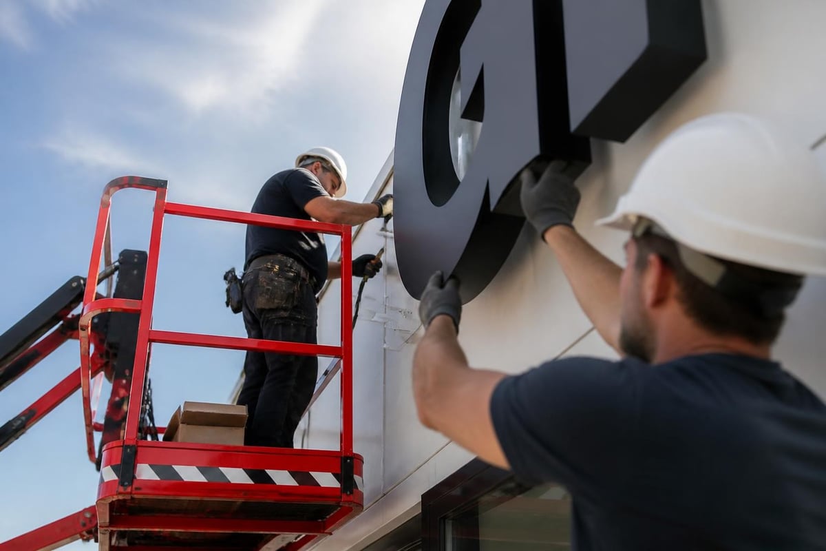 Professional sign installation process