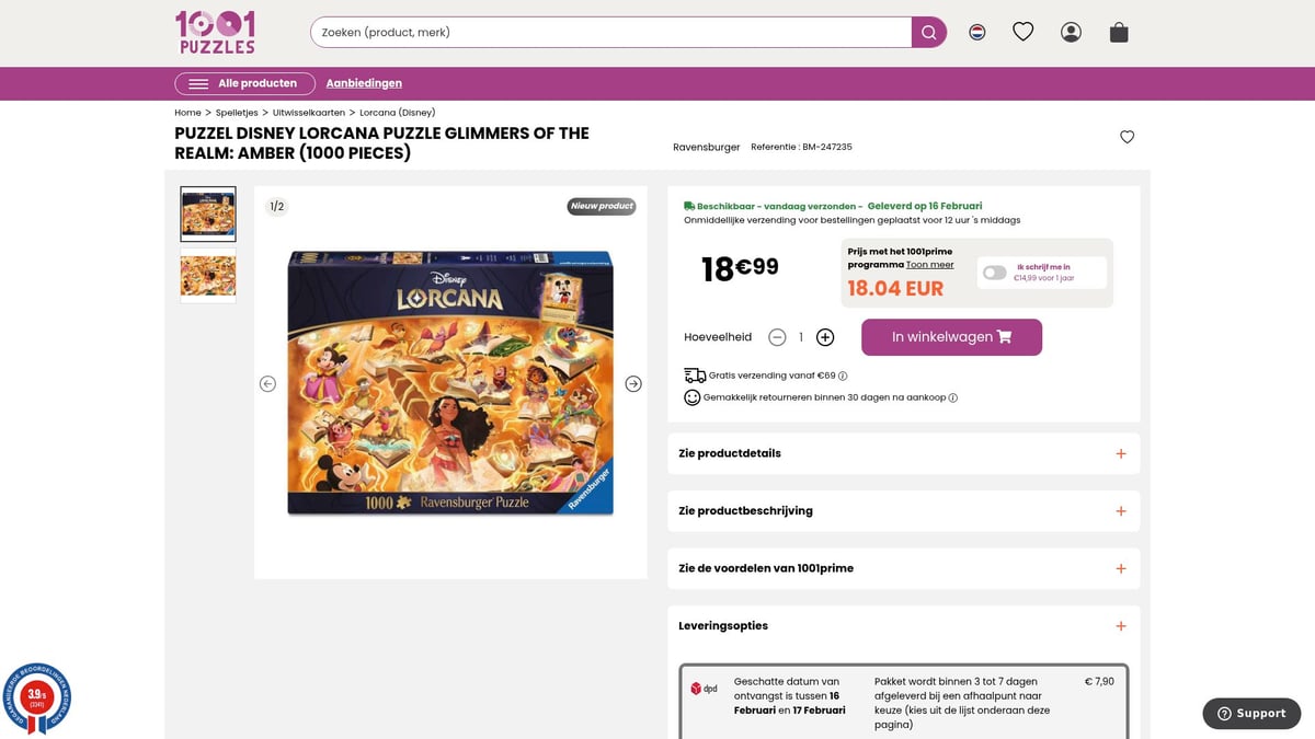 Top 8 Beste 1000 Puzzel Uitdagingen Voor 2026 - Puzzel Disney Lorcana puzzle Glimmers of the Realm: Amber (1000 pieces)