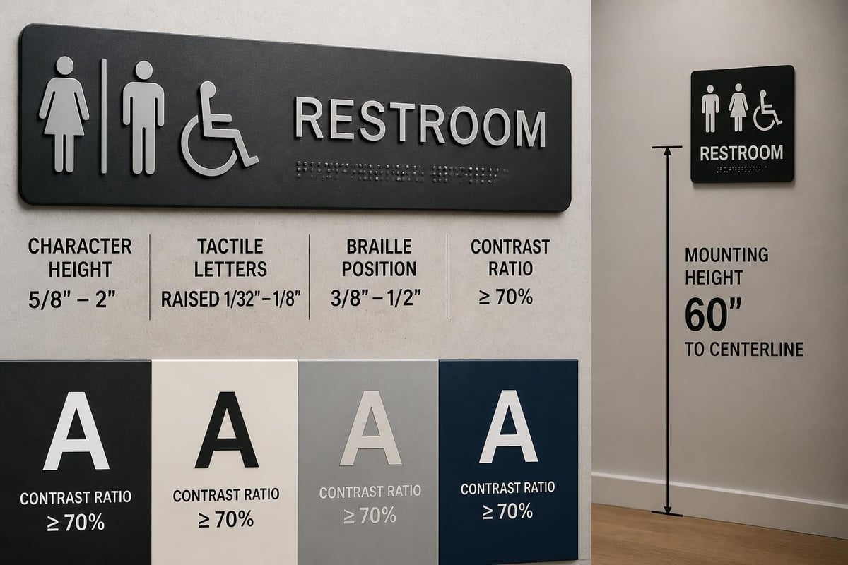 ADA compliant fabricated signage specifications