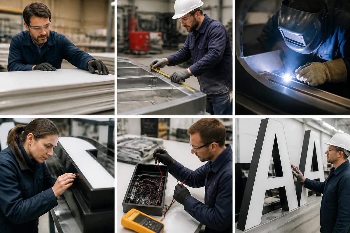 Fabricated signage quality control process
