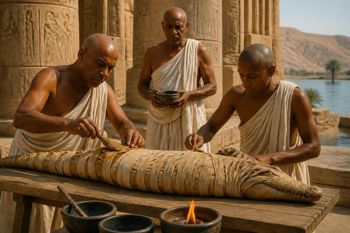 Crocodile mummification process