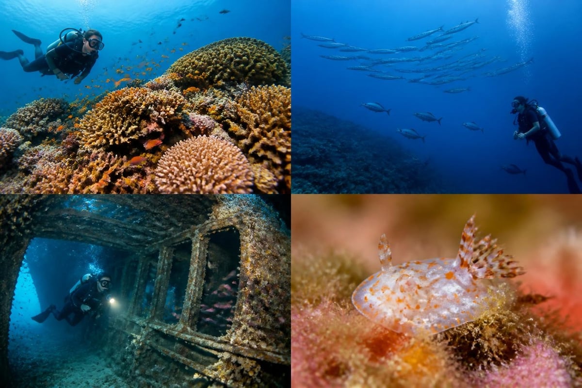 Specialized diving experiences by destination type