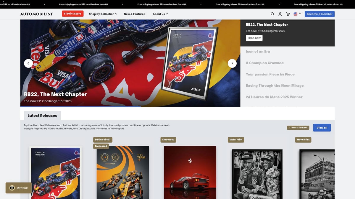 9 Amazing Formula One Gifts For Him He’ll Love in 2026 - Automobilist Limited Edition F1 Art Print