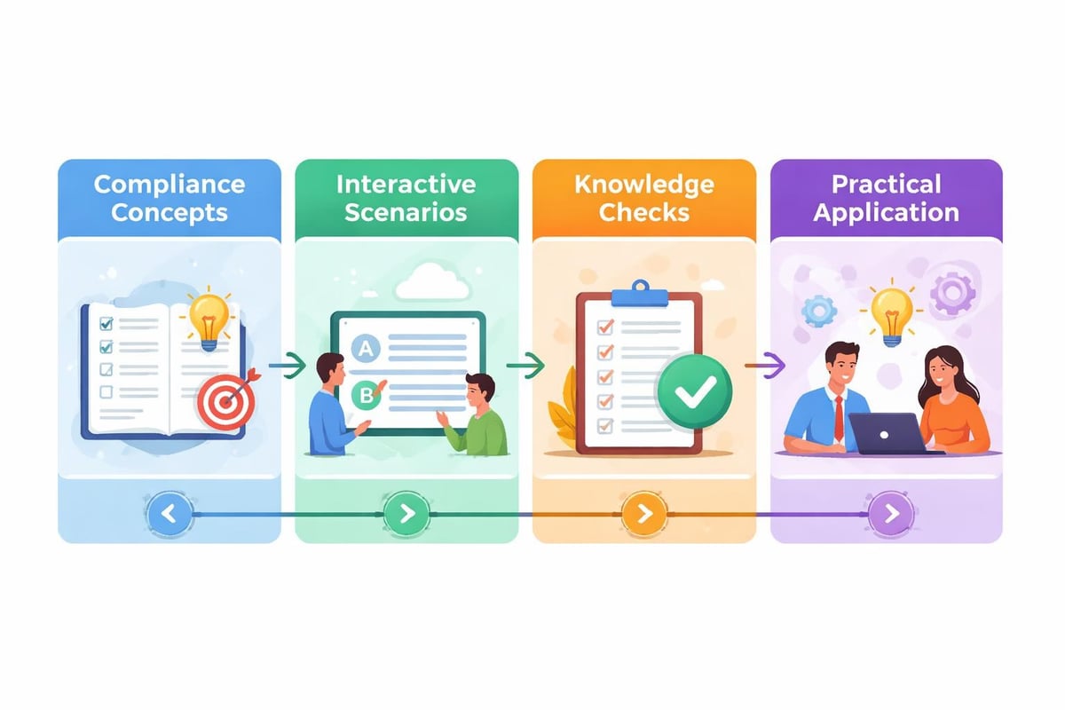 Interactive compliance training elements