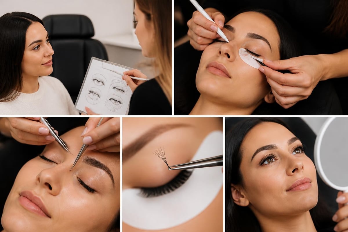 Natural Hybrid Lashes: The Perfect Balance for 2026 3 Hybrid lash application workflow