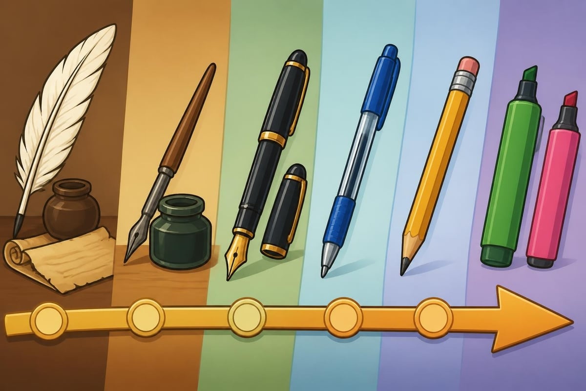 Evolutie schrijfwaren door de tijd