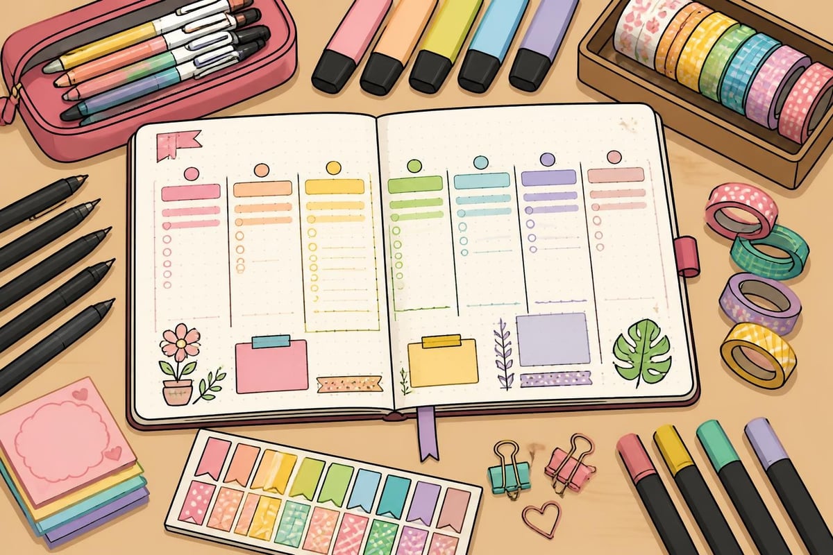 Bullet journal schrijfwaren systeem
