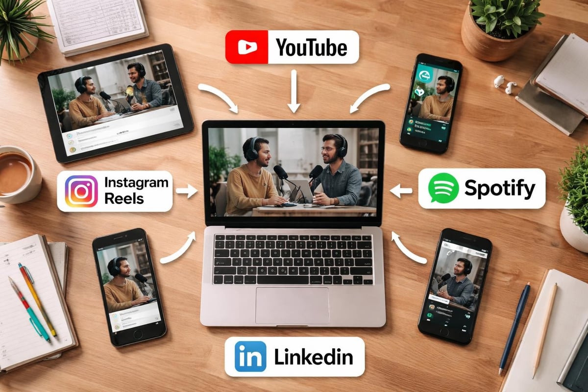 Video podcast platform distribution