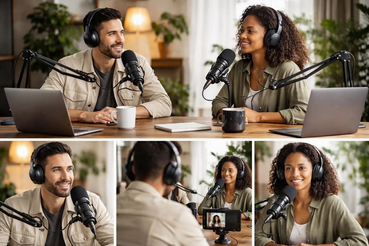 Multi-camera podcast setup