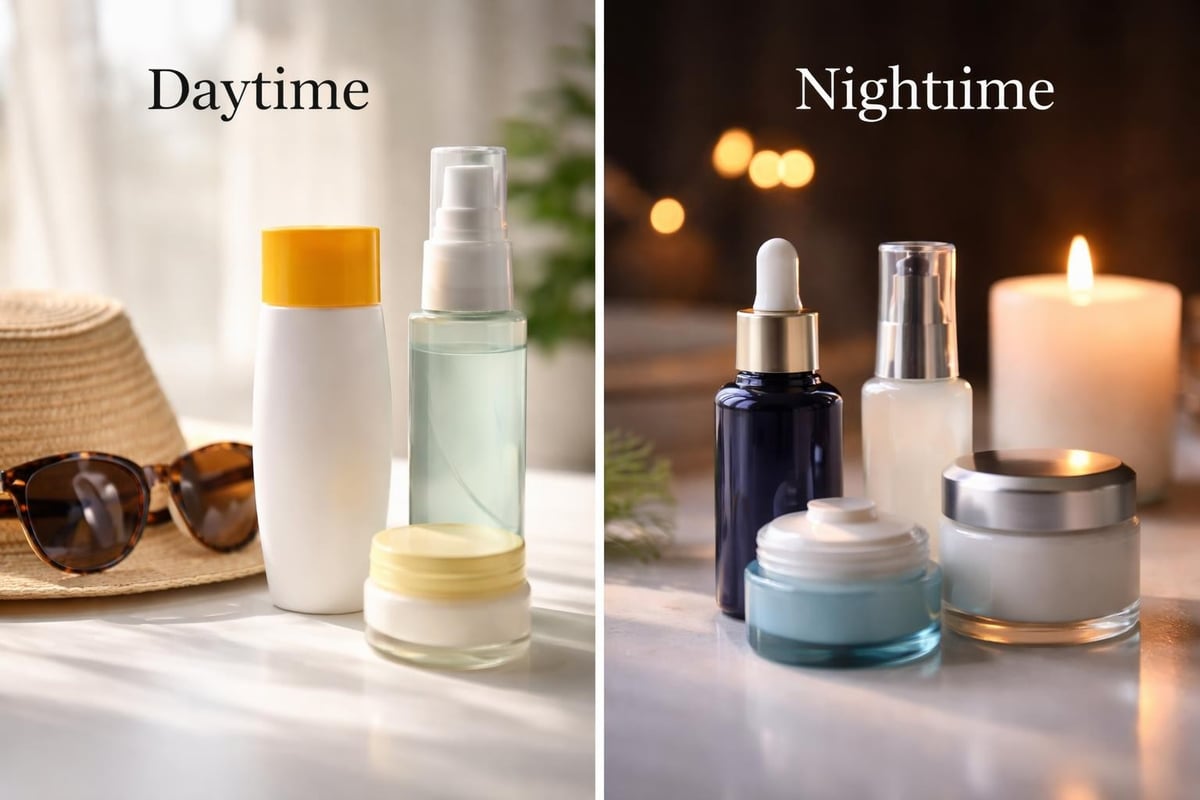 Day versus night skincare differences