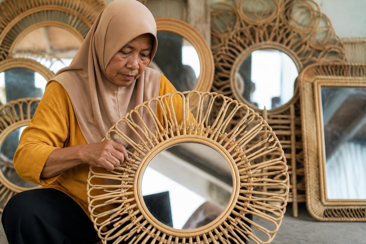 Rattan mirror production regions
