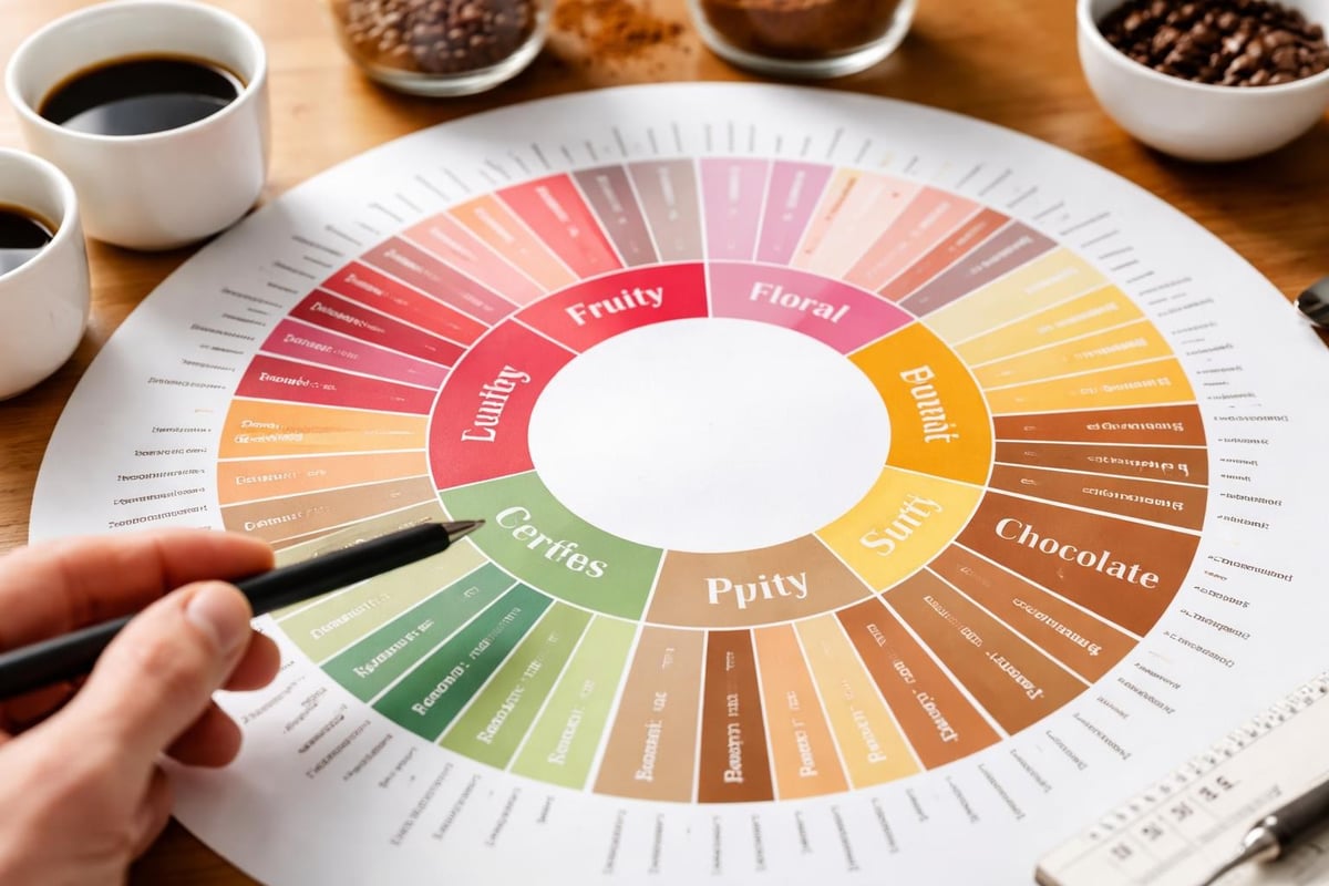 Coffee flavor wheel