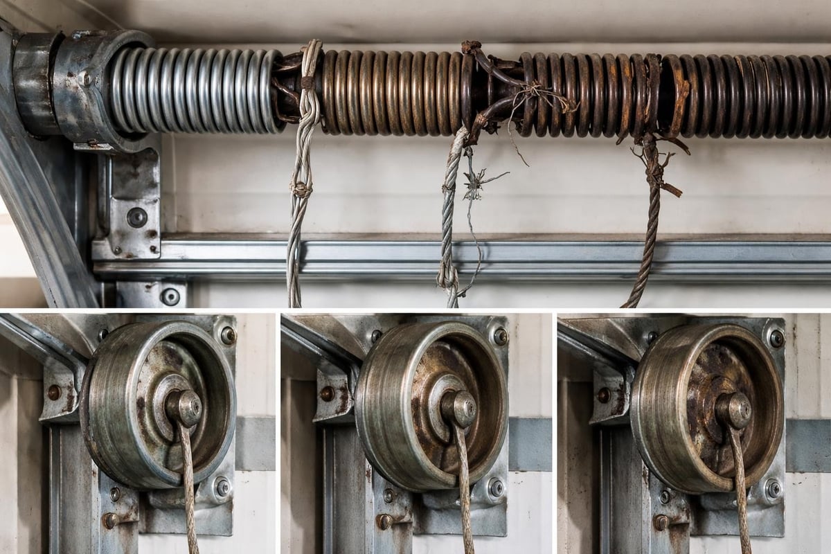 Garage door component wear