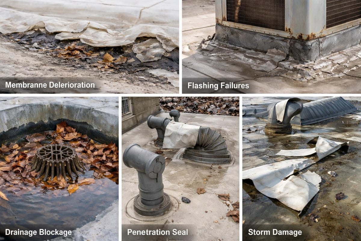 Common commercial roof leak causes