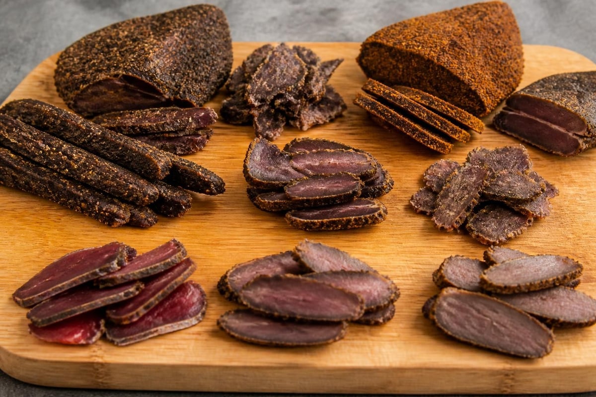 Finished biltong varieties