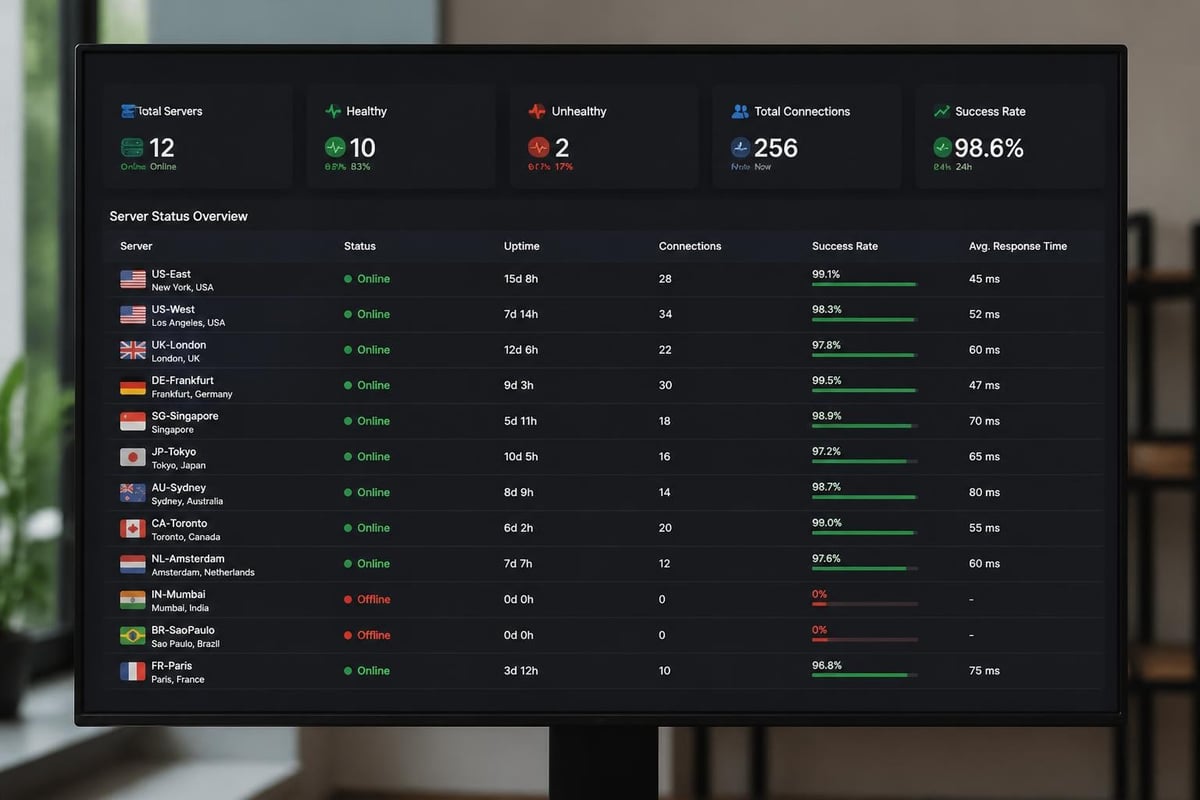 VPN server health monitoring