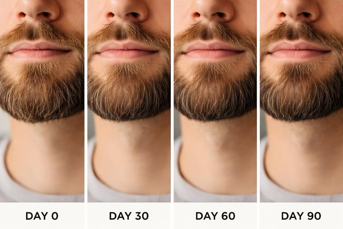 Before and after beard transformation
