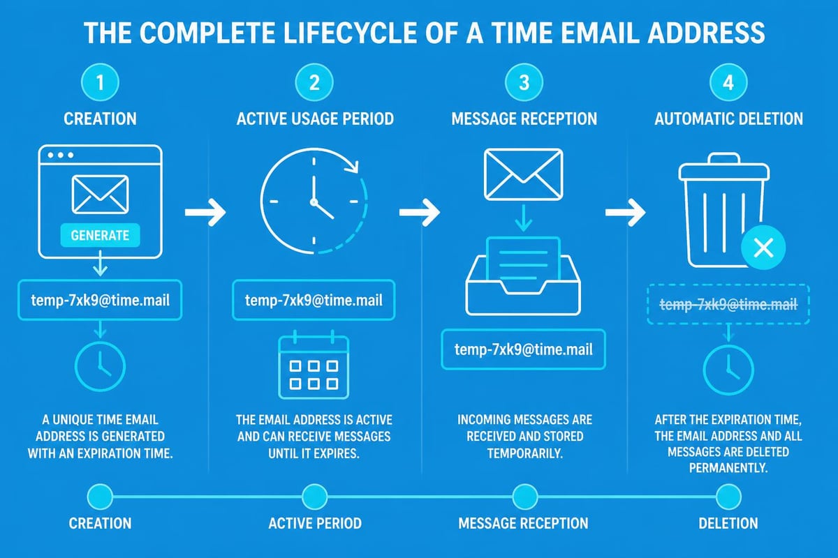 Temporary email lifecycle