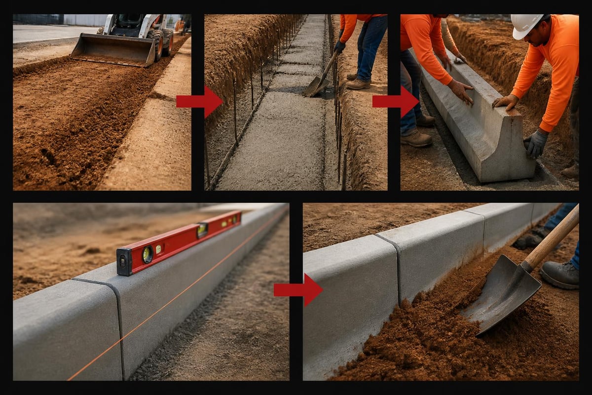 Trief curb installation process