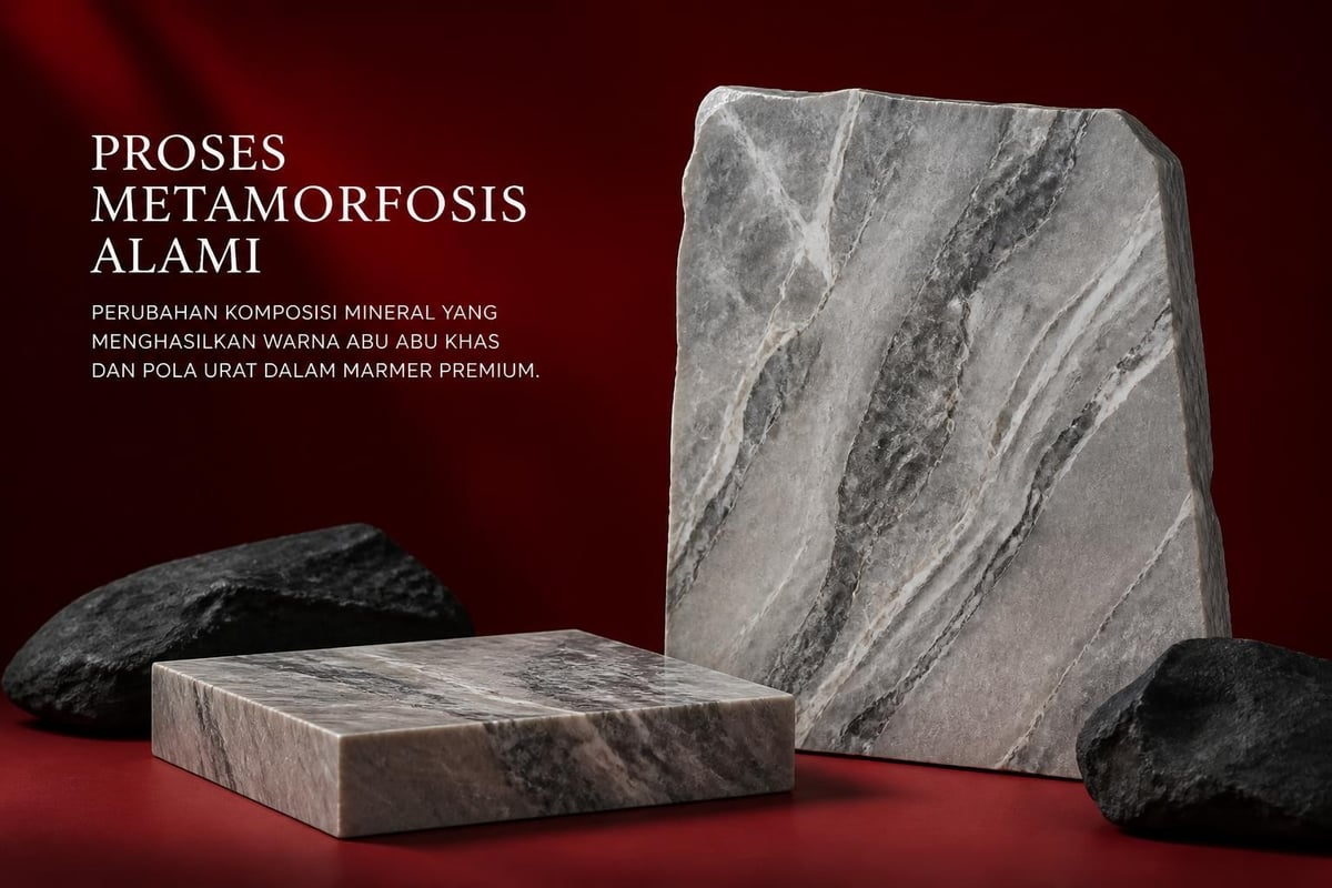 Geological formation of grey marble