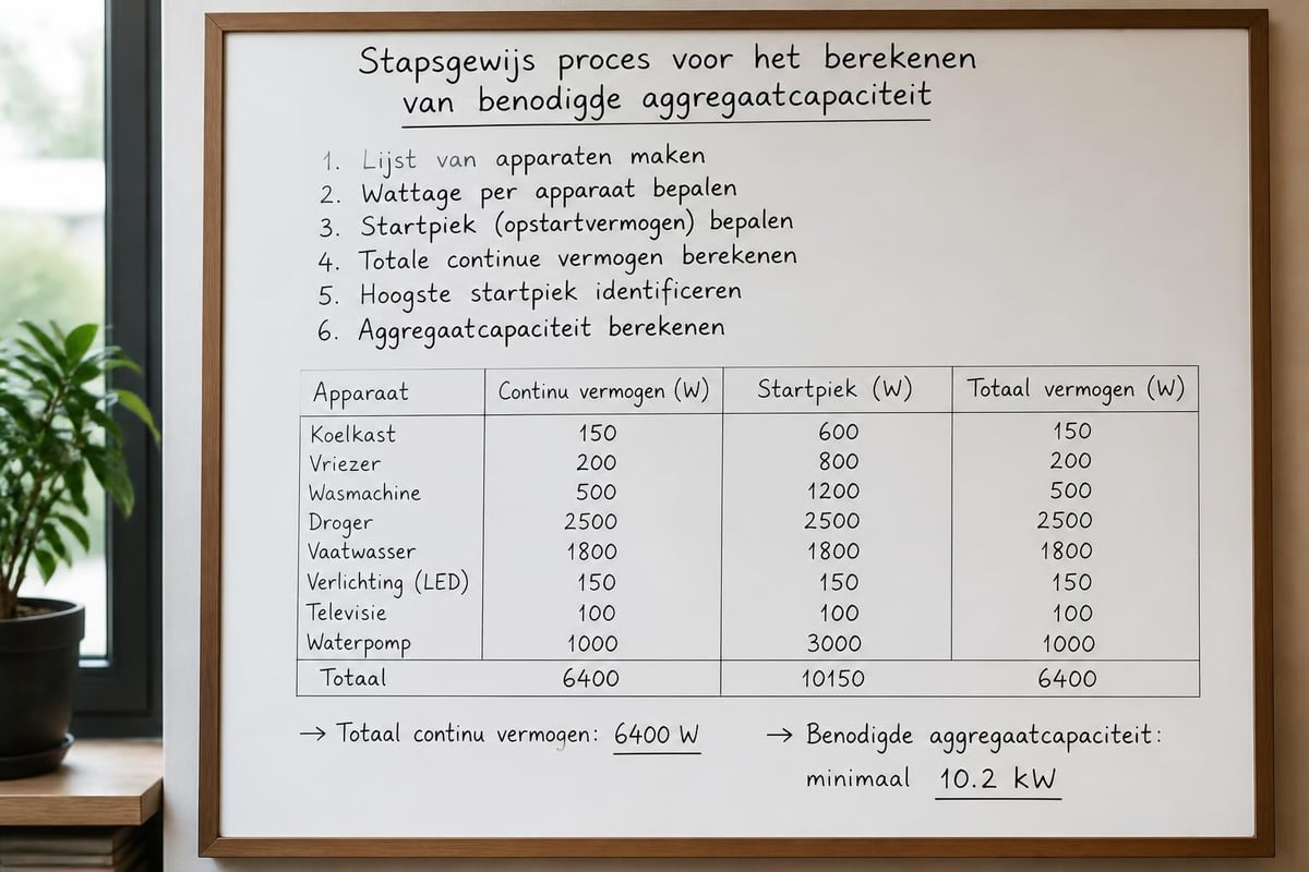 Vermogensberekening voor noodstroom