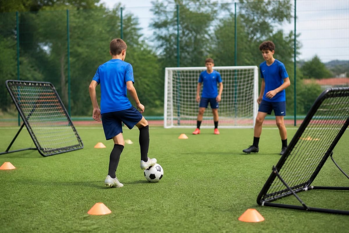 Soccer training station setup