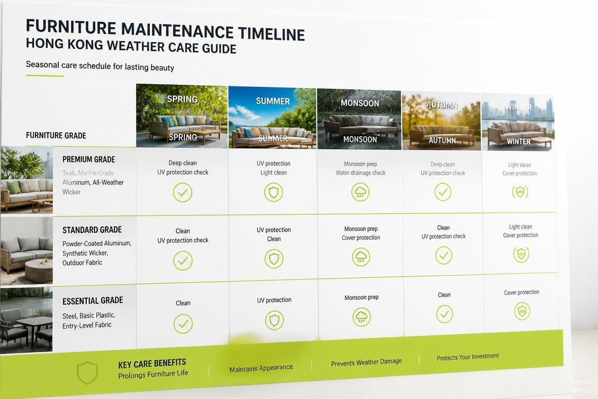 Outdoor furniture care schedule