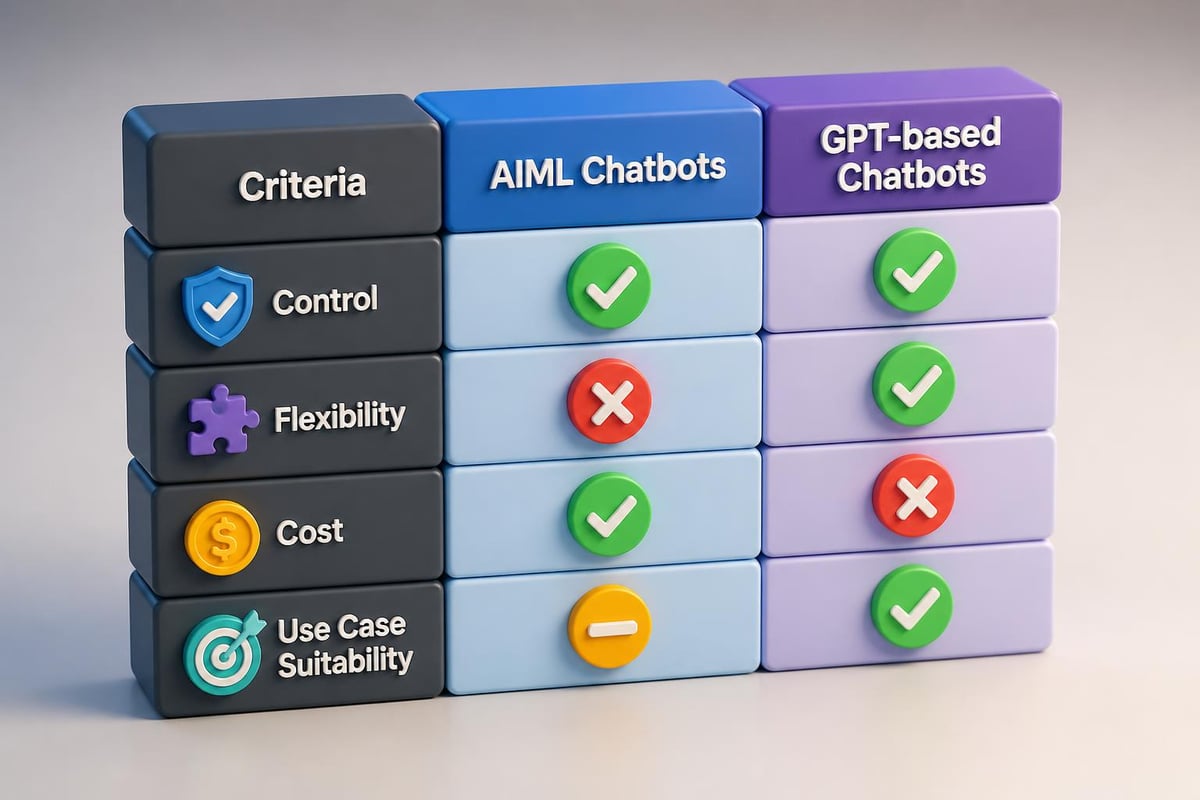 AIML vs modern AI decision matrix