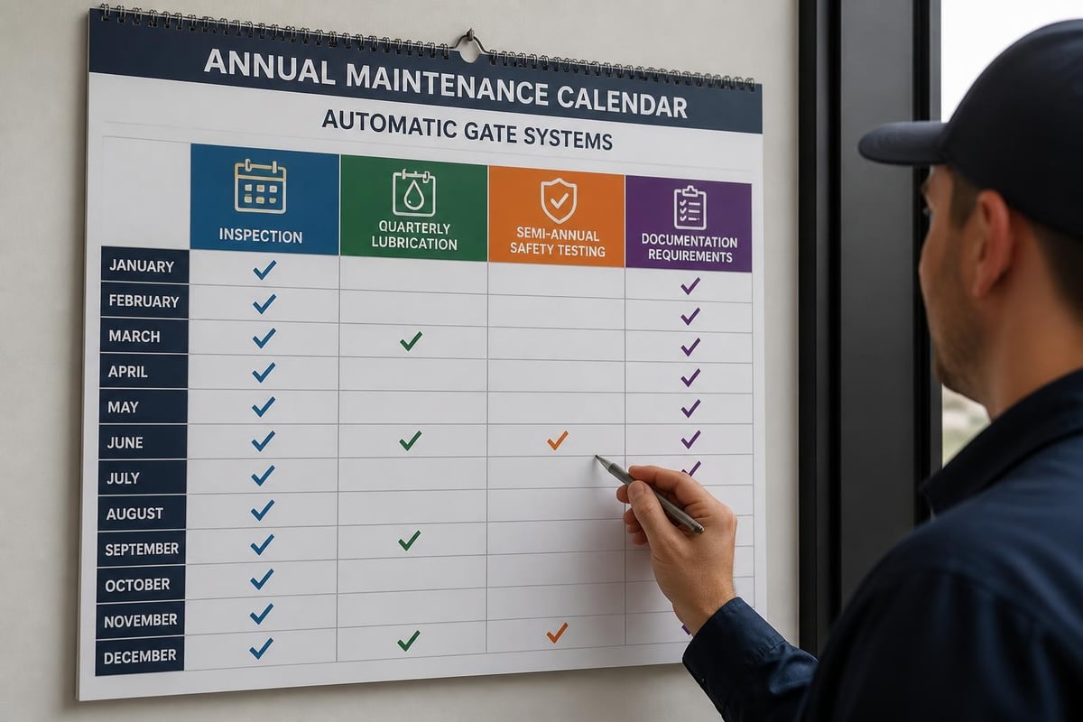Automatic gate maintenance schedule