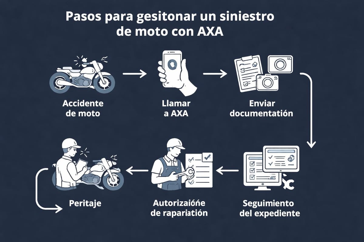 AXA Seguros de Moto: Coberturas, Precios y Análisis 2026 4 Proceso gestión siniestros moto