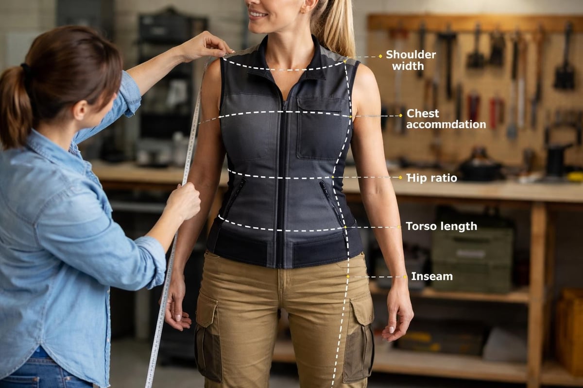 Key body measurement differences affecting construction workwear fit