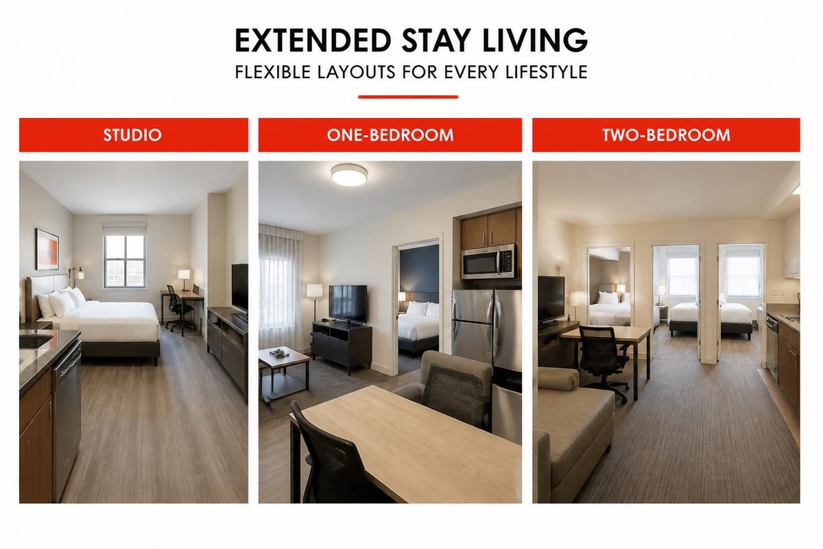 Extended stay apartment layout