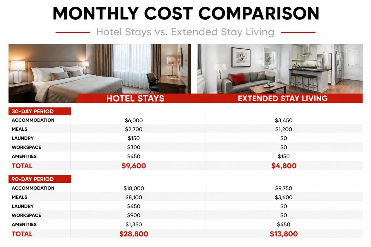 Extended stay cost breakdown