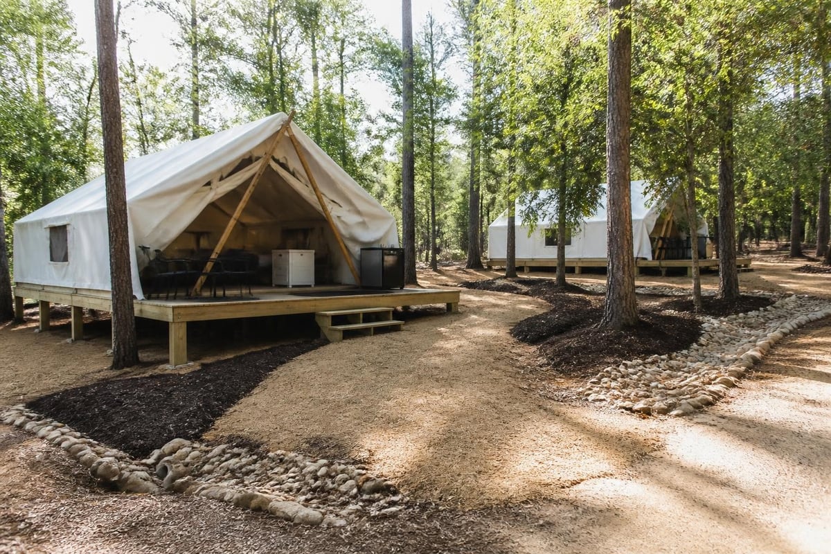 Glamping site infrastructure