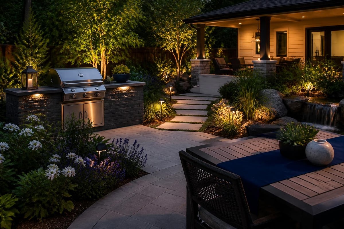Outdoor BBQ area garden integration