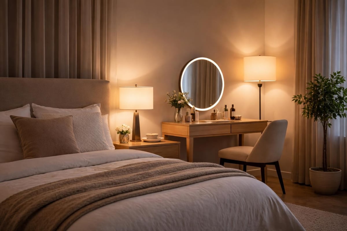 Bedroom lighting zones