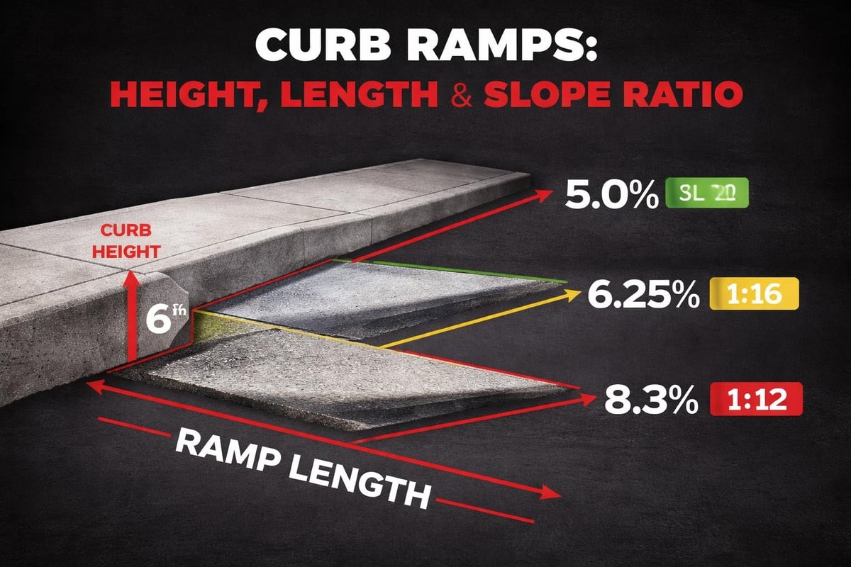 Curb ramp gradient specifications