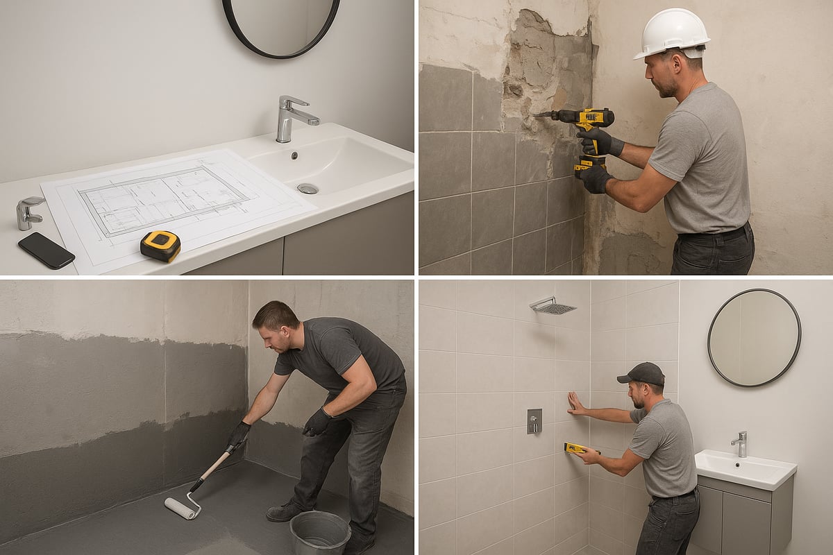 Kylpyhuoneremontin vaiheet: Koko prosessi askel askeleelta