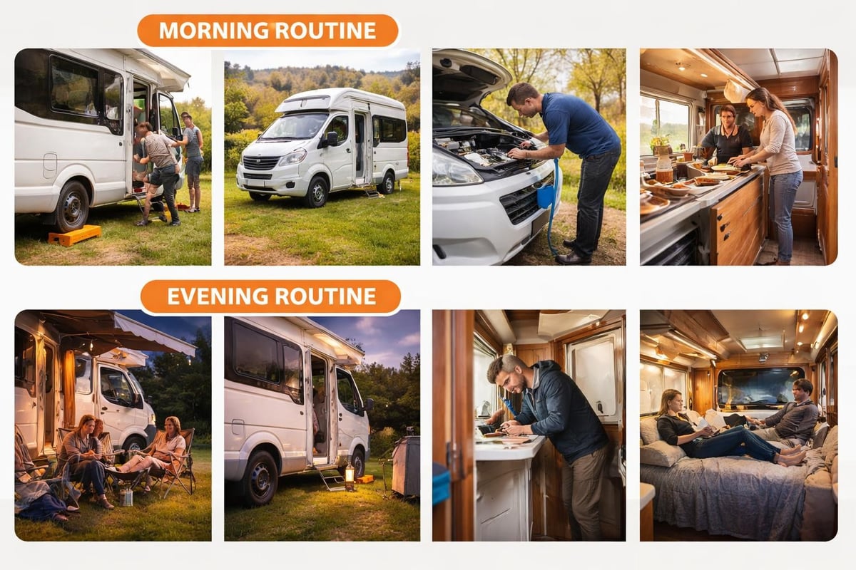 Daily campervan routines
