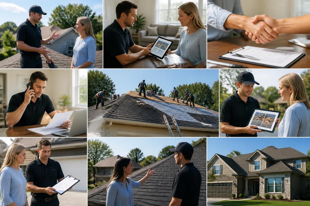 Roofing project communication workflow