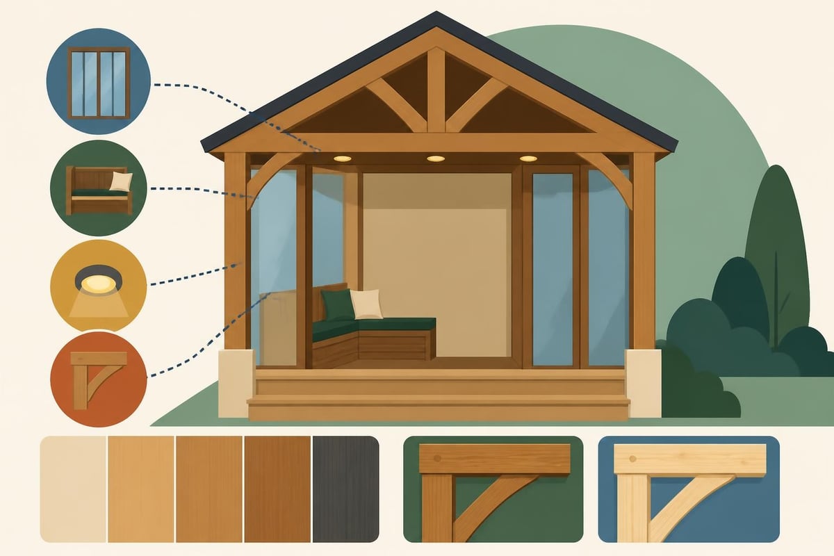 Customisation features for wooden porches