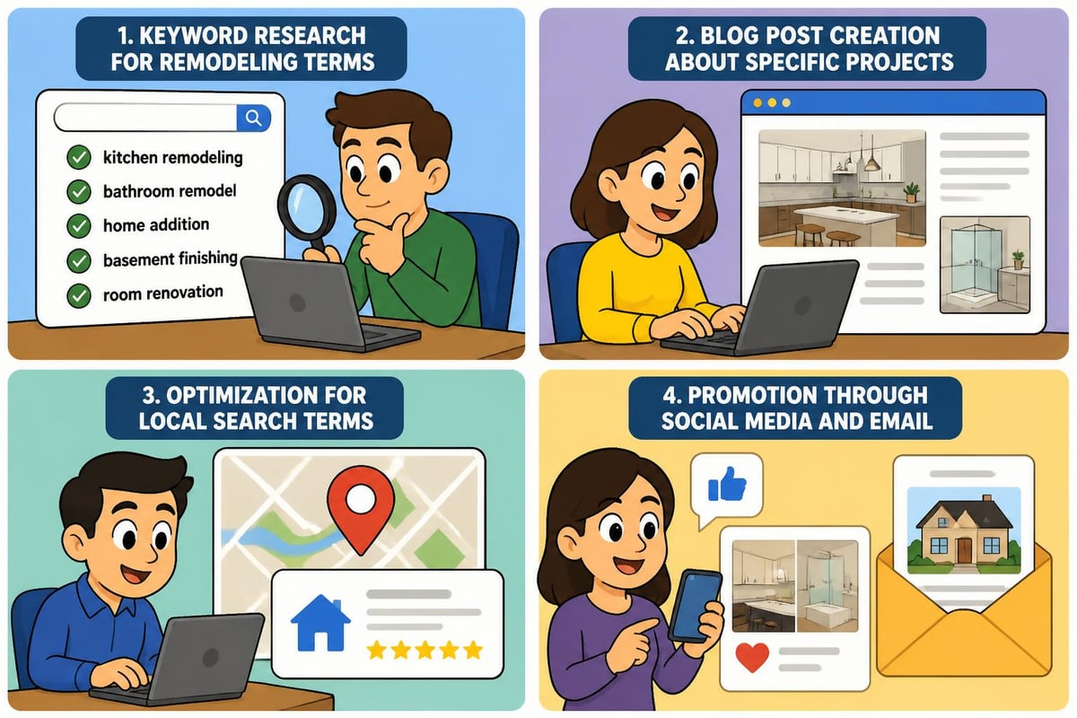 Content creation workflow for remodeling contractors