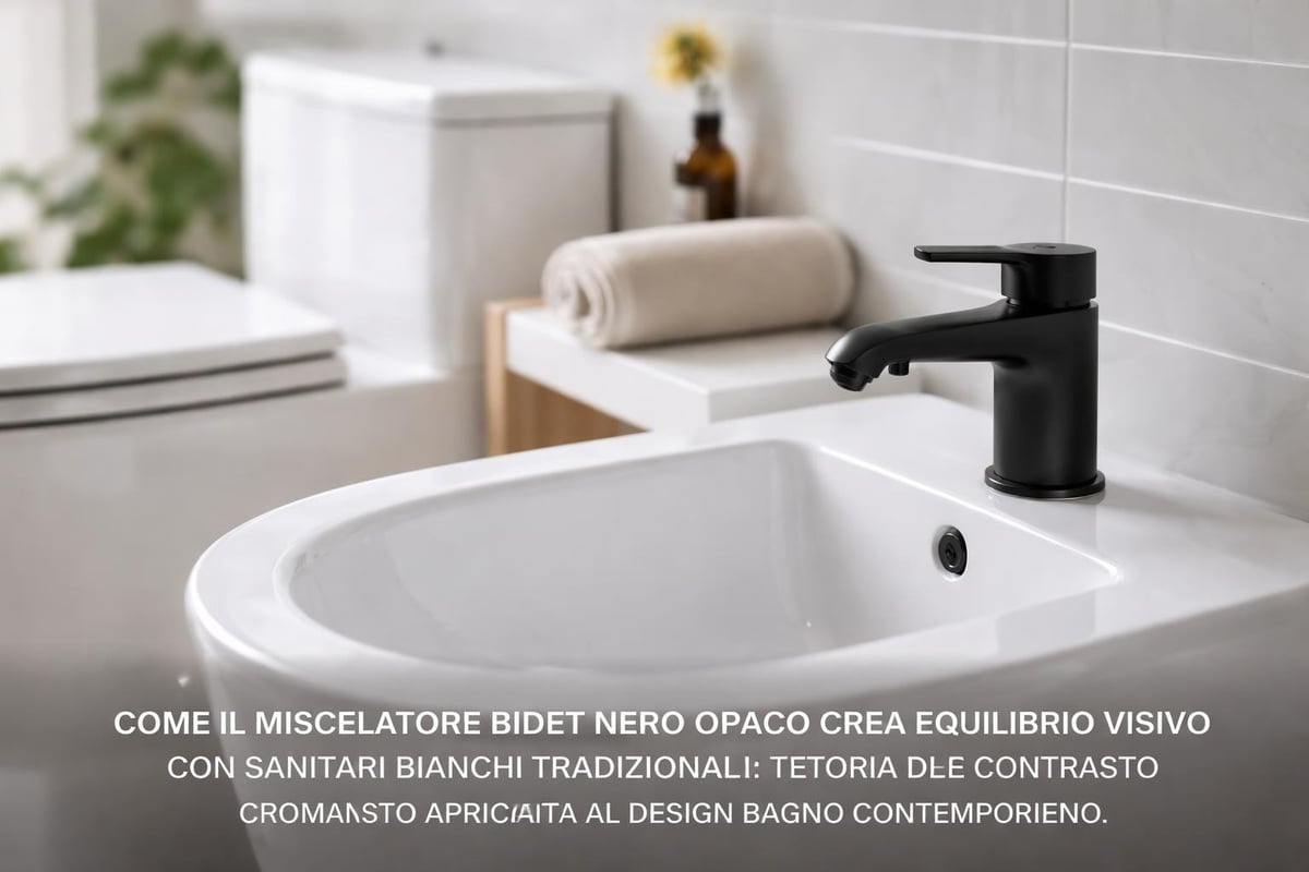 Contrasto bidet nero ceramica bianca