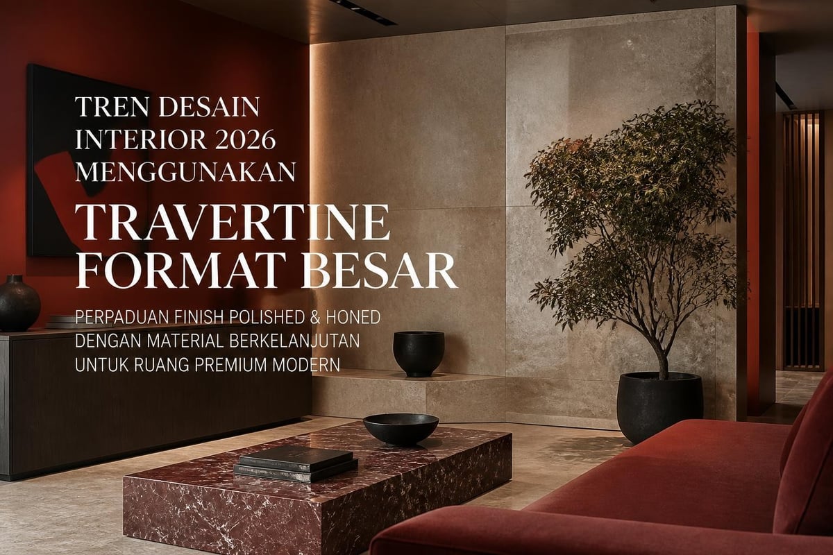 Instalasi marmer travertin modern